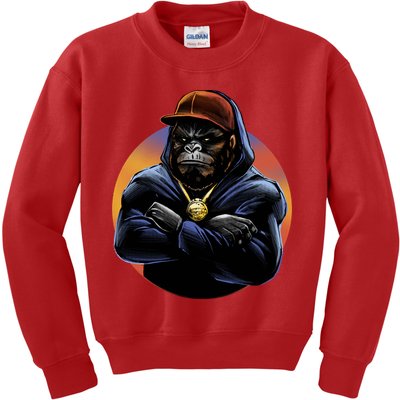 Bad Ass Hip Hop Monkey Kids Sweatshirt