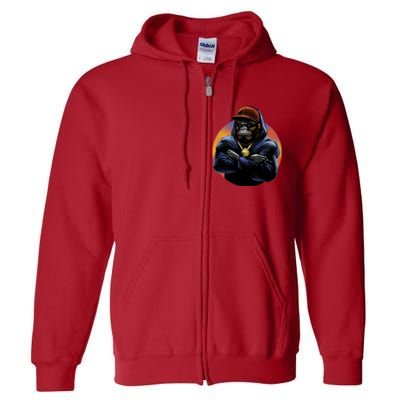 Bad Ass Hip Hop Monkey Full Zip Hoodie