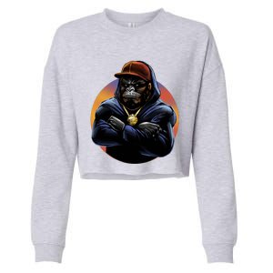 Bad Ass Hip Hop Monkey Cropped Pullover Crew