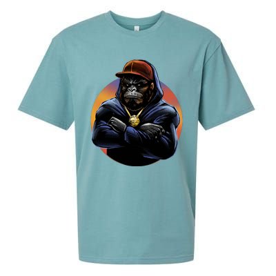 Bad Ass Hip Hop Monkey Sueded Cloud Jersey T-Shirt