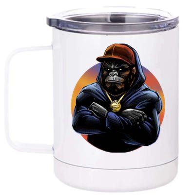 Bad Ass Hip Hop Monkey 12 oz Stainless Steel Tumbler Cup