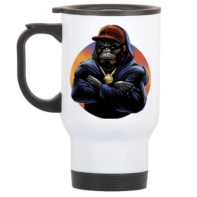 Bad Ass Hip Hop Monkey Stainless Steel Travel Mug