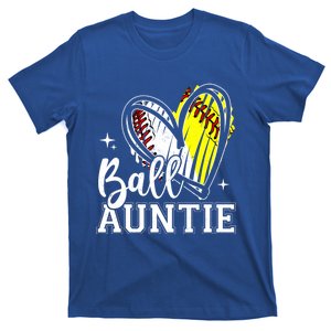 Ball Auntie Heart Baseball Softball Aunt Meaningful Gift T-Shirt