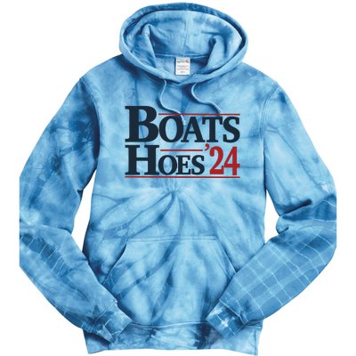 Boats And Hoes 2024 Election Funny 4th Of July Tie Dye Hoodie