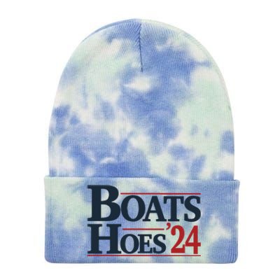 Boats And Hoes 2024 Election Funny 4th Of July Tie Dye 12in Knit Beanie