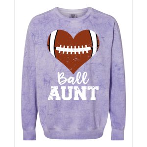 Ball Aunt Heart Funny Football Aunt Cute Gift Colorblast Crewneck Sweatshirt