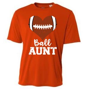 Ball Aunt Heart Funny Football Aunt Cute Gift Cooling Performance Crew T-Shirt