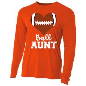 Ball Aunt Heart Funny Football Aunt Cute Gift Cooling Performance Long Sleeve Crew