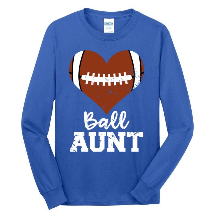 Ball Aunt Heart Funny Football Aunt Cute Gift Tall Long Sleeve T-Shirt