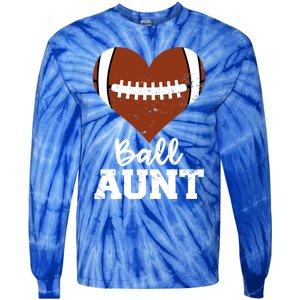 Ball Aunt Heart Funny Football Aunt Cute Gift Tie-Dye Long Sleeve Shirt