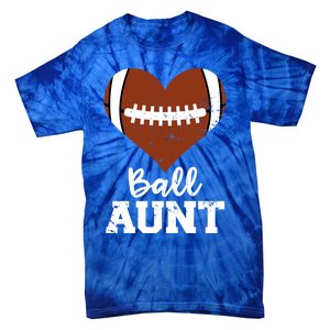 Ball Aunt Heart Funny Football Aunt Cute Gift Tie-Dye T-Shirt