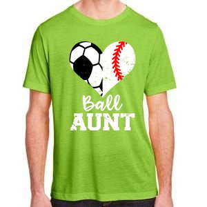 Ball Aunt Heart Funny Soccer Baseball Aunt Gift Adult ChromaSoft Performance T-Shirt