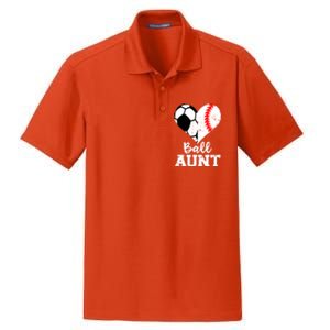 Ball Aunt Heart Funny Soccer Baseball Aunt Gift Dry Zone Grid Polo