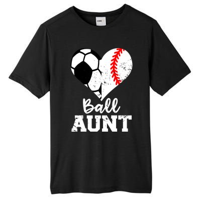 Ball Aunt Heart Funny Soccer Baseball Aunt Gift Tall Fusion ChromaSoft Performance T-Shirt