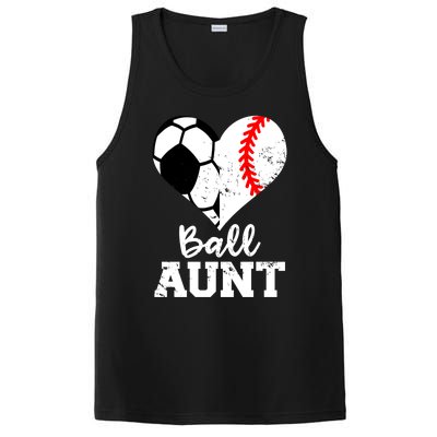 Ball Aunt Heart Funny Soccer Baseball Aunt Gift PosiCharge Competitor Tank