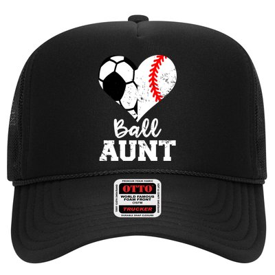 Ball Aunt Heart Funny Soccer Baseball Aunt Gift Trucker Hat