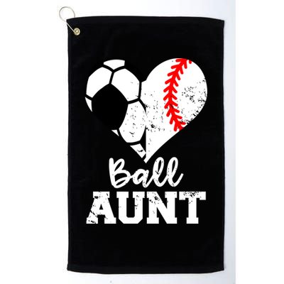 Ball Aunt Heart Funny Soccer Baseball Aunt Gift Golf Towel