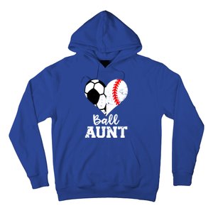 Ball Aunt Heart Funny Soccer Baseball Aunt Gift Hoodie