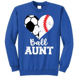 Ball Aunt Heart Funny Soccer Baseball Aunt Gift Sweatshirt