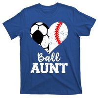 Ball Aunt Heart Funny Soccer Baseball Aunt Gift T-Shirt