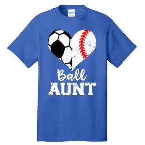 Ball Aunt Heart Funny Soccer Baseball Aunt Gift Tall T-Shirt