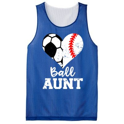 Ball Aunt Heart Funny Soccer Baseball Aunt Gift Mesh Reversible Basketball Jersey Tank