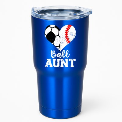 Ball Aunt Heart Funny Soccer Baseball Aunt Gift Tumbler