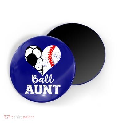 Ball Aunt Heart Funny Soccer Baseball Aunt Gift Magnet