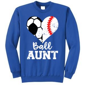 Ball Aunt Heart Funny Soccer Baseball Aunt Gift Tall Sweatshirt