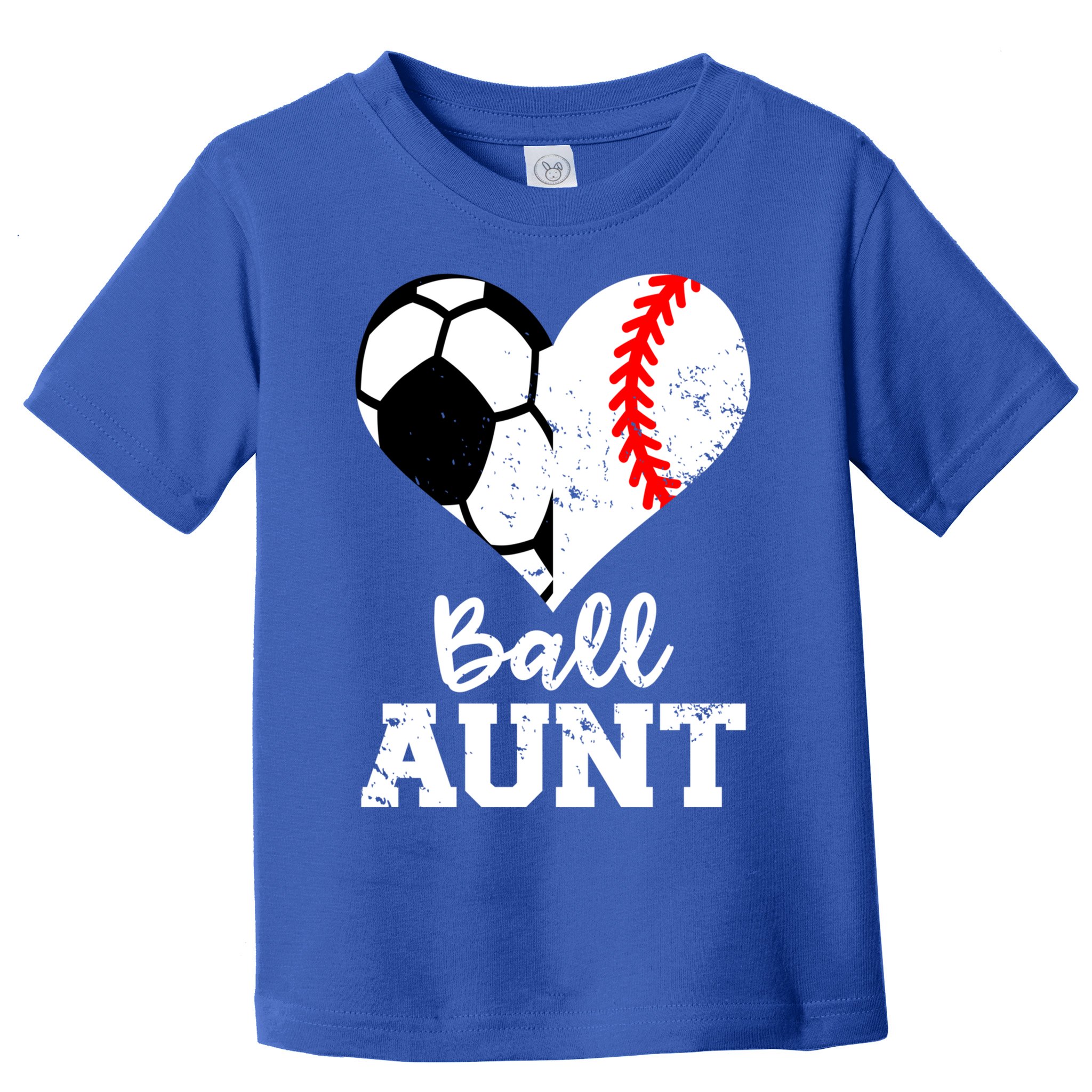 Ball Aunt Heart Funny Soccer Baseball Aunt Gift Toddler T-Shirt