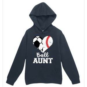 Ball Aunt Heart Funny Soccer Baseball Aunt Gift Urban Pullover Hoodie