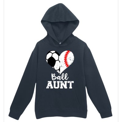 Ball Aunt Heart Funny Soccer Baseball Aunt Gift Urban Pullover Hoodie