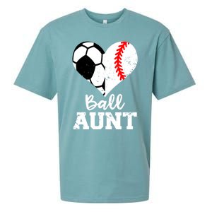 Ball Aunt Heart Funny Soccer Baseball Aunt Gift Sueded Cloud Jersey T-Shirt