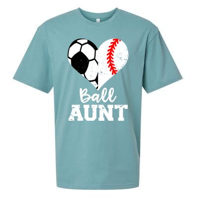 Ball Aunt Heart Funny Soccer Baseball Aunt Gift Sueded Cloud Jersey T-Shirt