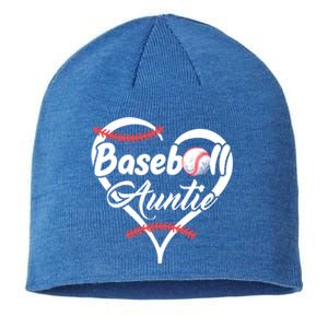 Baseball Aunt Heart Proud Baseball Auntie Gift Sustainable Beanie