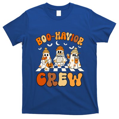 Behavior Analyst Halloween Aba Cute Ghost Boo Havior Crew T-Shirt