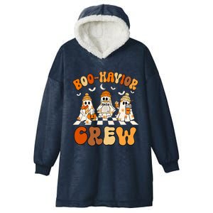 Behavior Analyst Halloween Aba Cute Ghost Boo Havior Crew Hooded Wearable Blanket