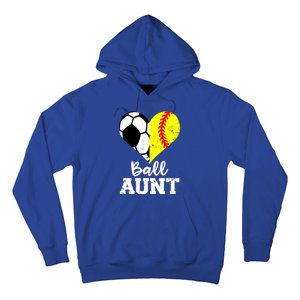 Ball Aunt Heart Funny Soccer Softball Aunt Gift Hoodie