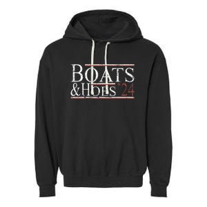 Boats And Hoes 2024 Funny Political Election 2024 Garment-Dyed Fleece Hoodie