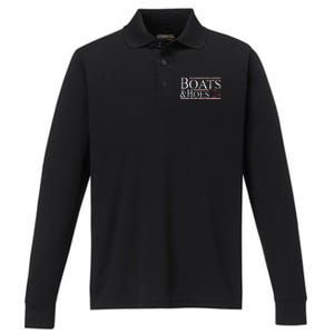 Boats And Hoes 2024 Funny Political Election 2024 Performance Long Sleeve Polo