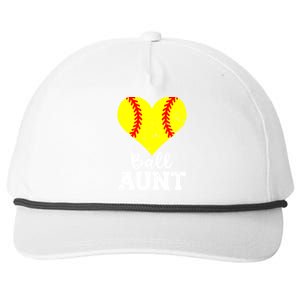 Ball Aunt Heart Funny Softball Aunt Cool Gift Snapback Five-Panel Rope Hat