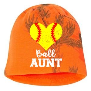 Ball Aunt Heart Funny Softball Aunt Cool Gift Kati - Camo Knit Beanie