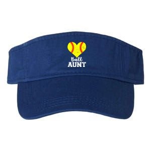 Ball Aunt Heart Funny Softball Aunt Cool Gift Valucap Bio-Washed Visor