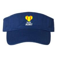 Ball Aunt Heart Funny Softball Aunt Cool Gift Valucap Bio-Washed Visor