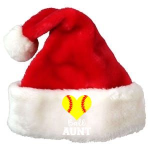 Ball Aunt Heart Funny Softball Aunt Cool Gift Premium Christmas Santa Hat