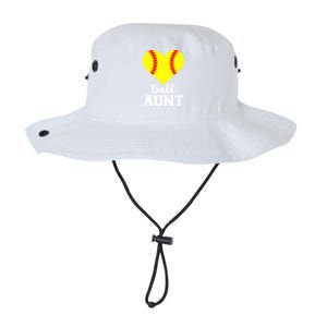 Ball Aunt Heart Funny Softball Aunt Cool Gift Legacy Cool Fit Booney Bucket Hat