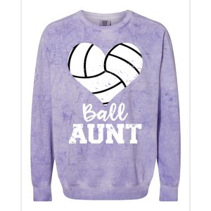 Ball Aunt Heart Funny Volleyball Aunt Gift Colorblast Crewneck Sweatshirt