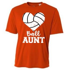 Ball Aunt Heart Funny Volleyball Aunt Gift Cooling Performance Crew T-Shirt