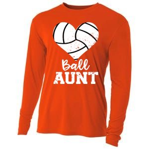 Ball Aunt Heart Funny Volleyball Aunt Gift Cooling Performance Long Sleeve Crew