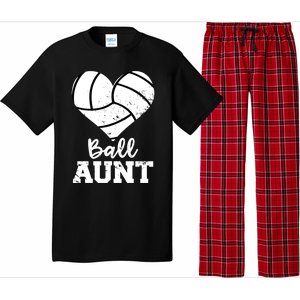 Ball Aunt Heart Funny Volleyball Aunt Gift Pajama Set